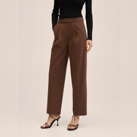MANGO High-waisted straight pants - Picture 3 of 5
